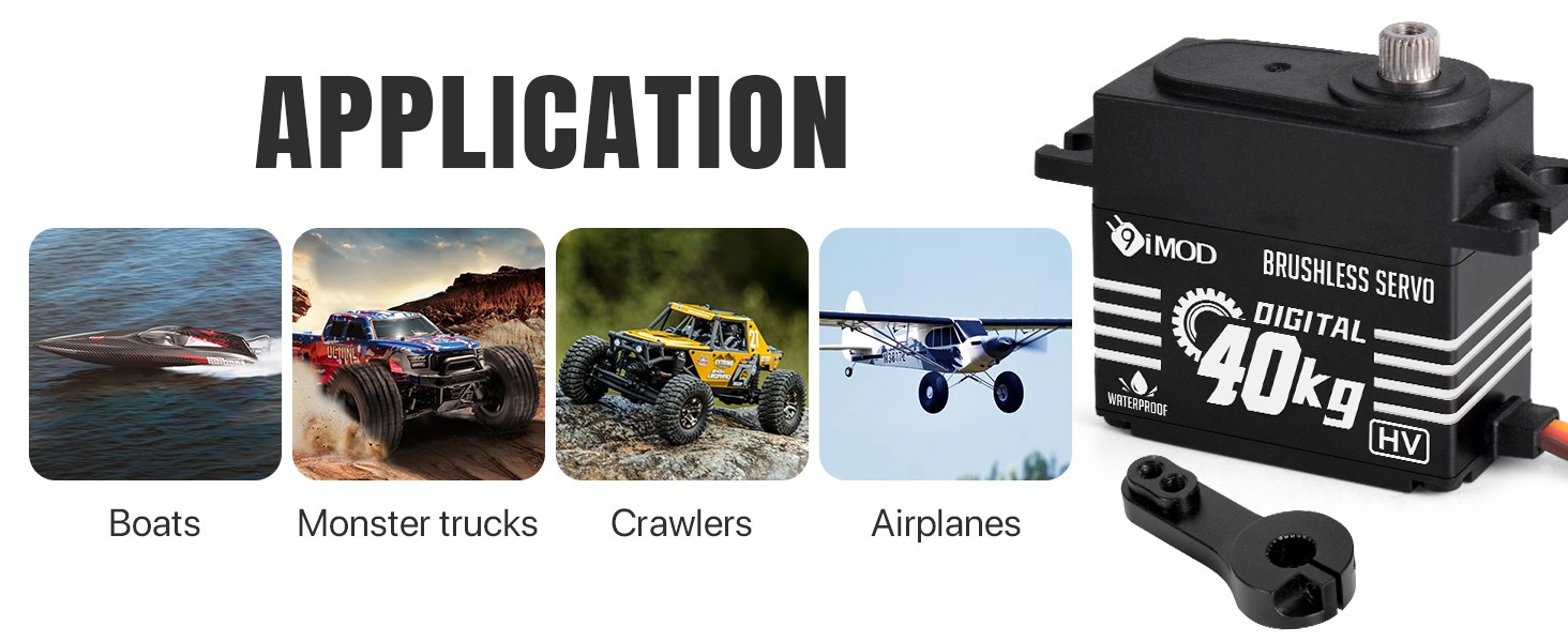 180° 40KG Brushless Servo Metal Gear Digital Servo for 1/8 1/10 RC Crawler Car