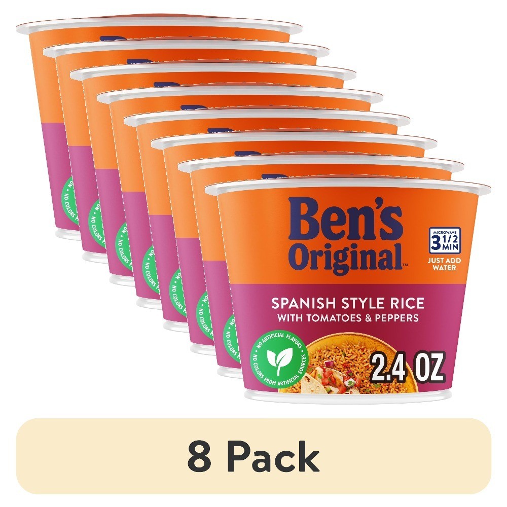 (8 pack) Spanish Style Rice Single Serve Cup, Snack or Side, Microwave in 3.5