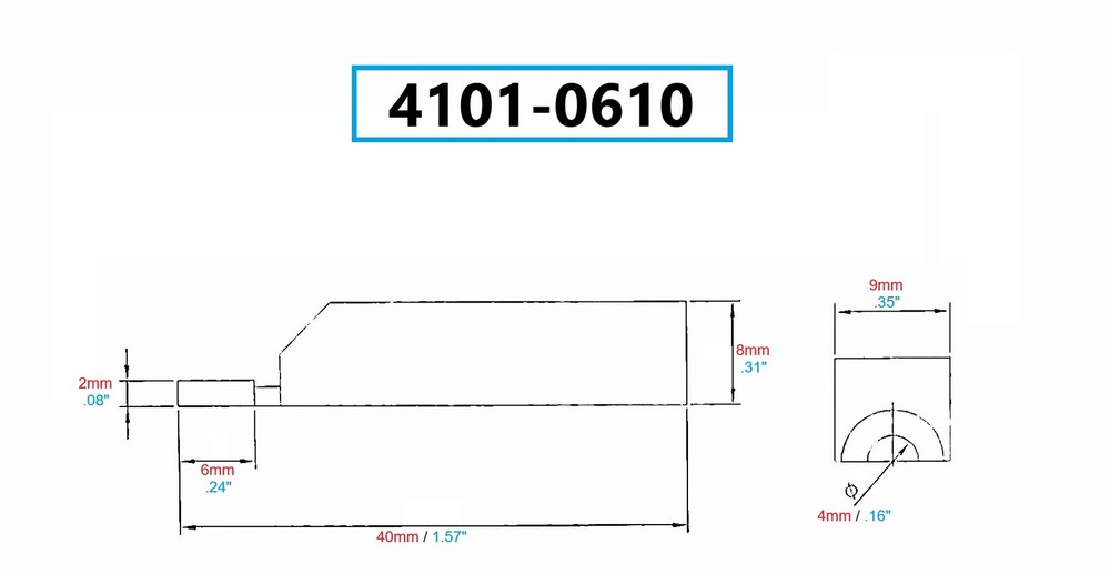 0.0787" RADIUS CYLINDRICAL JAWS FOR RECTANGULAR GAGE BLOCKS (4101-0610)