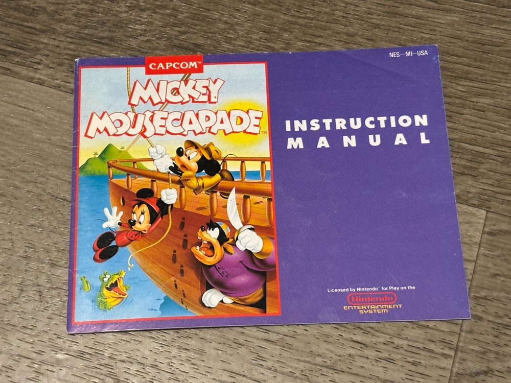 Mickey Mousecapade Instruction Manual Only Nintendo Nes Authentic