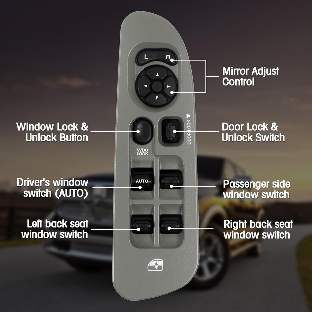 Master Power Window Switch & Bezel Kit Compatible with Dodge Ram 1500 2500 3500