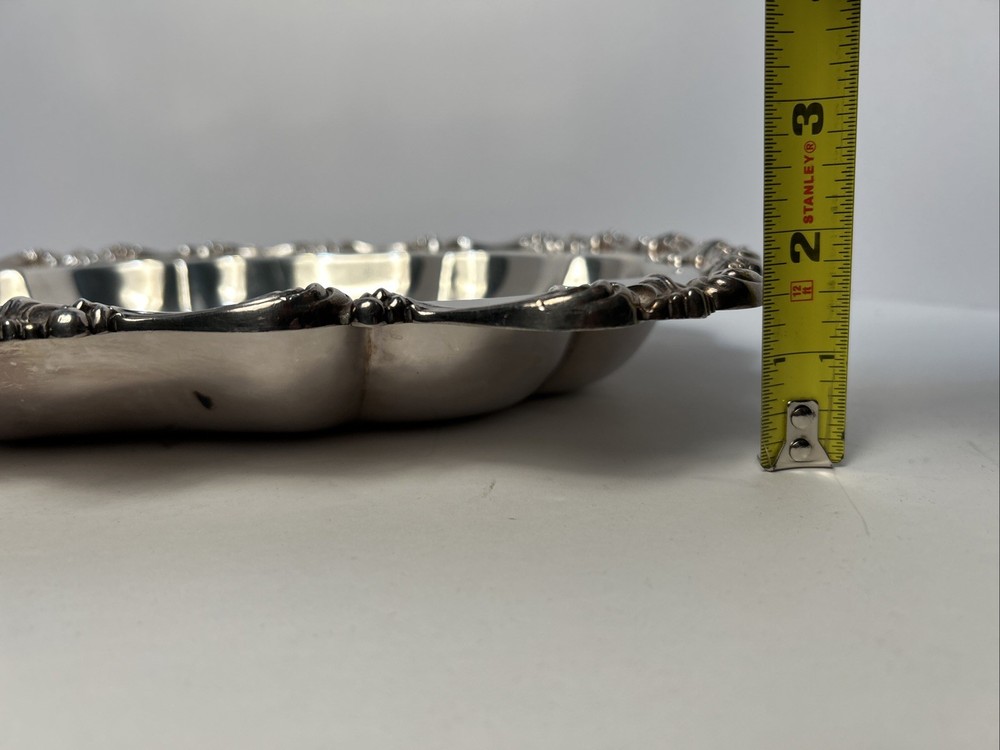 Electroplated Silver on Copper Rectangular Serving Tray Rococo Revival W&SB