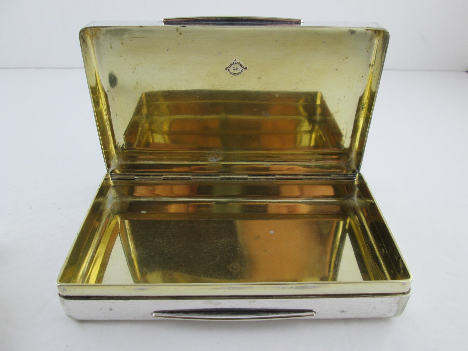 Victorian Antique Leather Case Sterling Silver Spirit Flask plus Cigarette Case