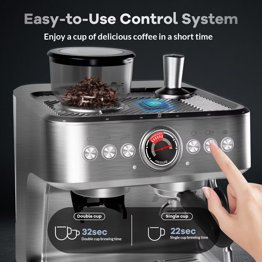 Espresso Machines With Grinder, Professional Automatic Espresso Maker With Milk