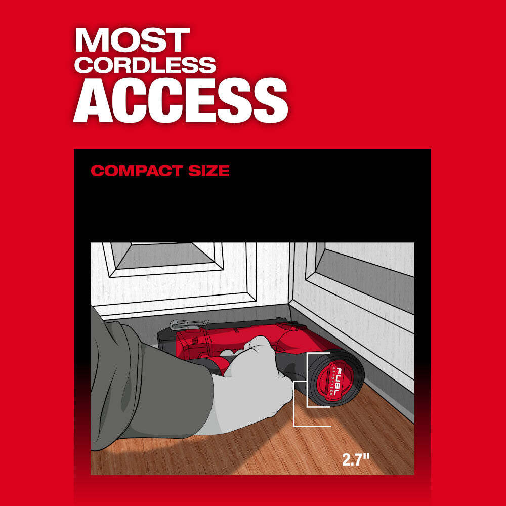 Milwaukee 2541-20 M12 FUEL 12V 18 Gauge Compact Brad Nailer - Bare Tool