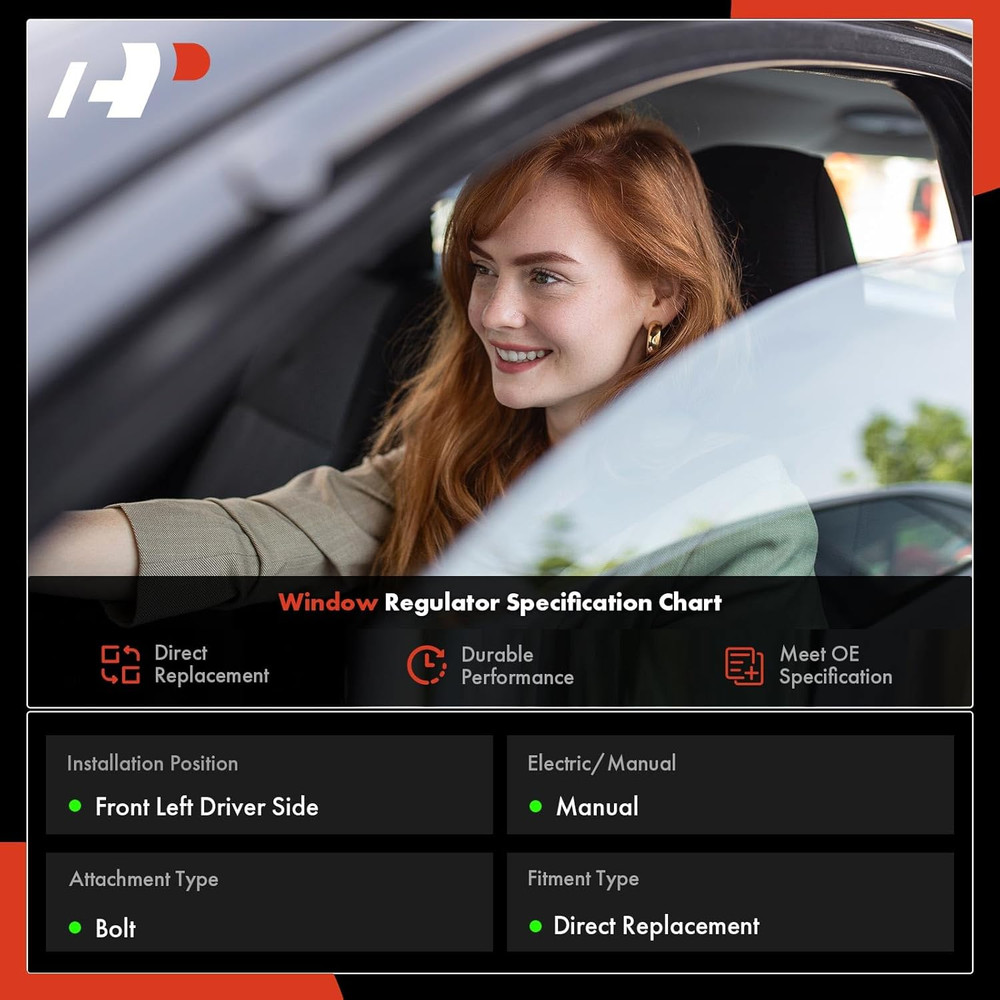 1995-2004 Tacoma Front Left Driver Side Manual Window Regulator–Compatible