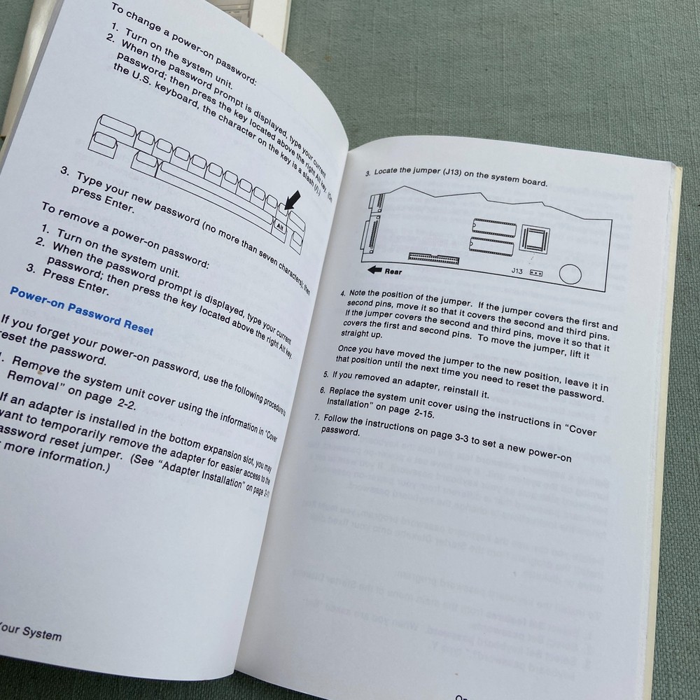 IBM Personal System PS/2 Quick Reference Guide P70 386 Model 30 286 Operations