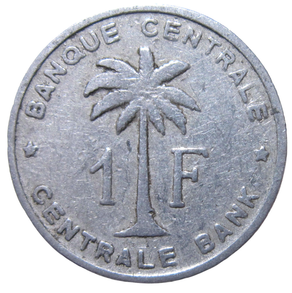 BELGIAN CONGO.  1  FRANC, 1959.