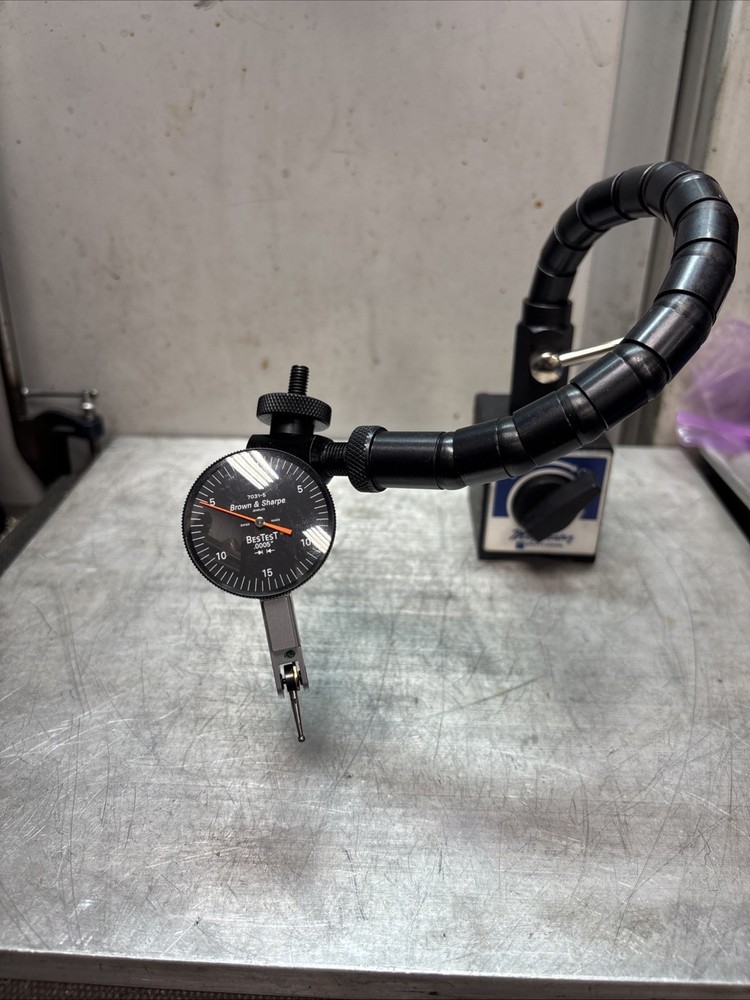 Brown and Sharpe7031”COMBO”Bestest Dial Test Indicator&Flex Post Magnicator Base
