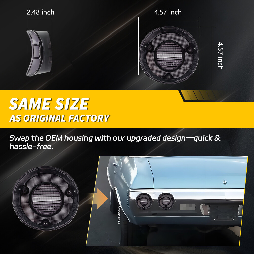 4X Smoke Tail Light Lens & Backup Lamp Lenses For 1972 Chevry Chevelle Malibu SS