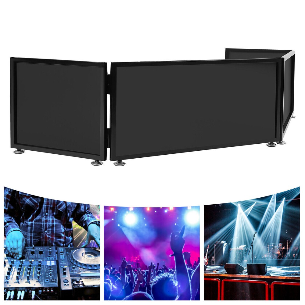 Portable Event Facade 4 Sections Tabletop DJ Booth Foldable Cover Screen] US