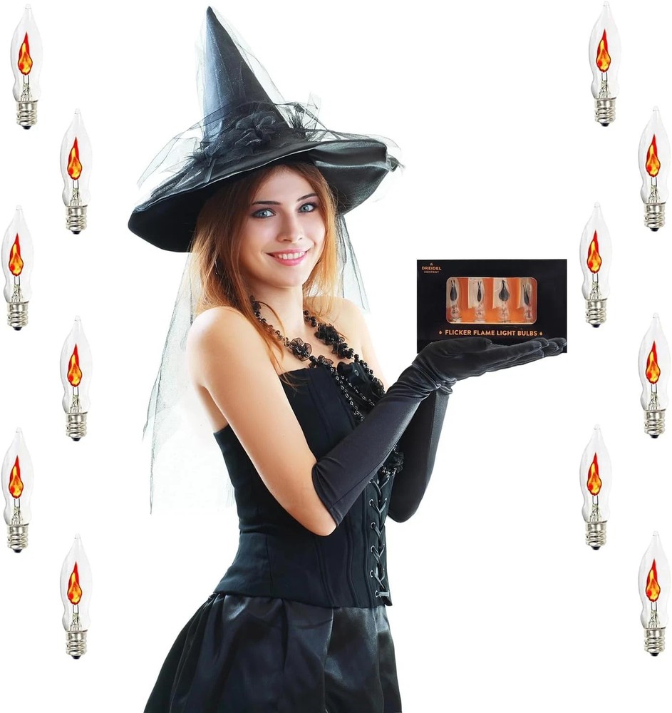 Flicker Flame Shaped Light Bulbs, E12 Replacement Bulbs, Dances with a Flickerin