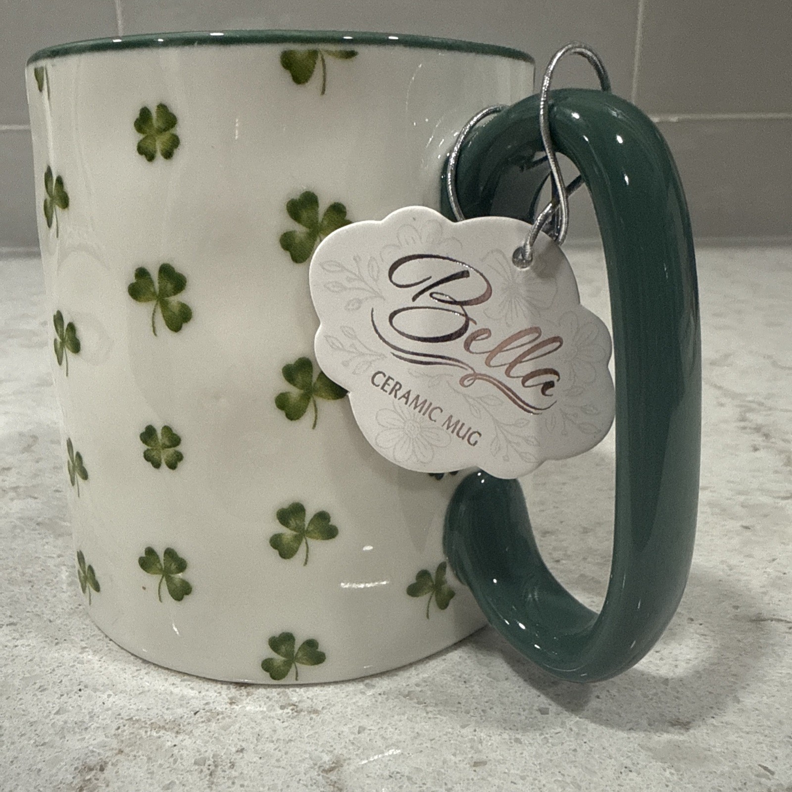 Clovers & Shamrocks 16oz GREEN 10 Strawberry St BELLA Mug St. Patrick’s Irish