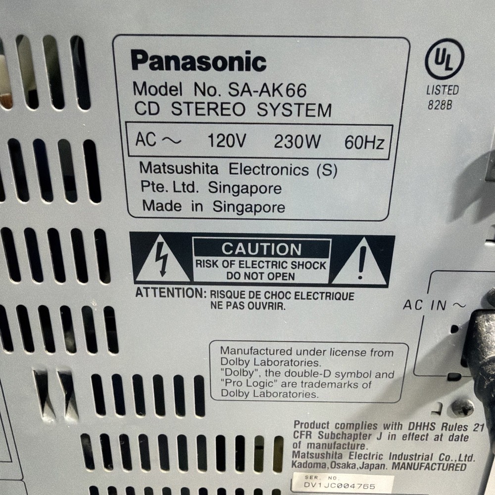 Panasonic SA-AK66 - Tested & Working. Except Cassette Untested