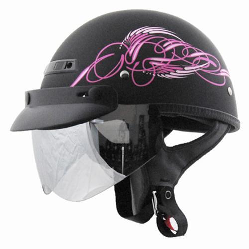 Echo 3 Snap Shorty Universal Helmet Shield Adjustable Snaps Open Face Half