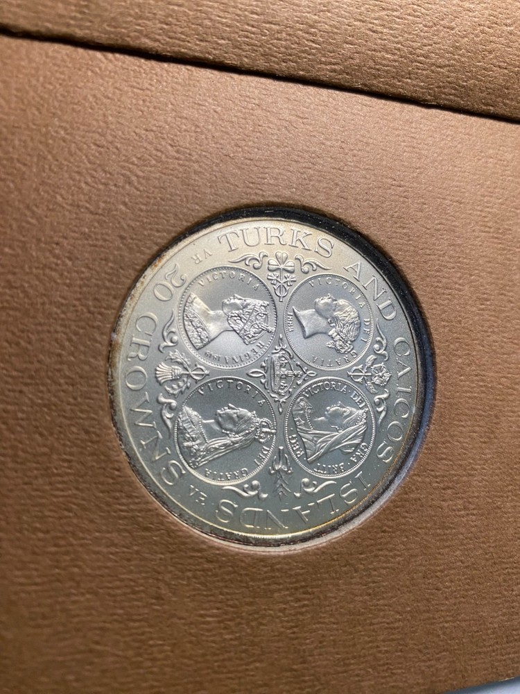 TURKS & CAICOS 20 crowns 1976 SILVER