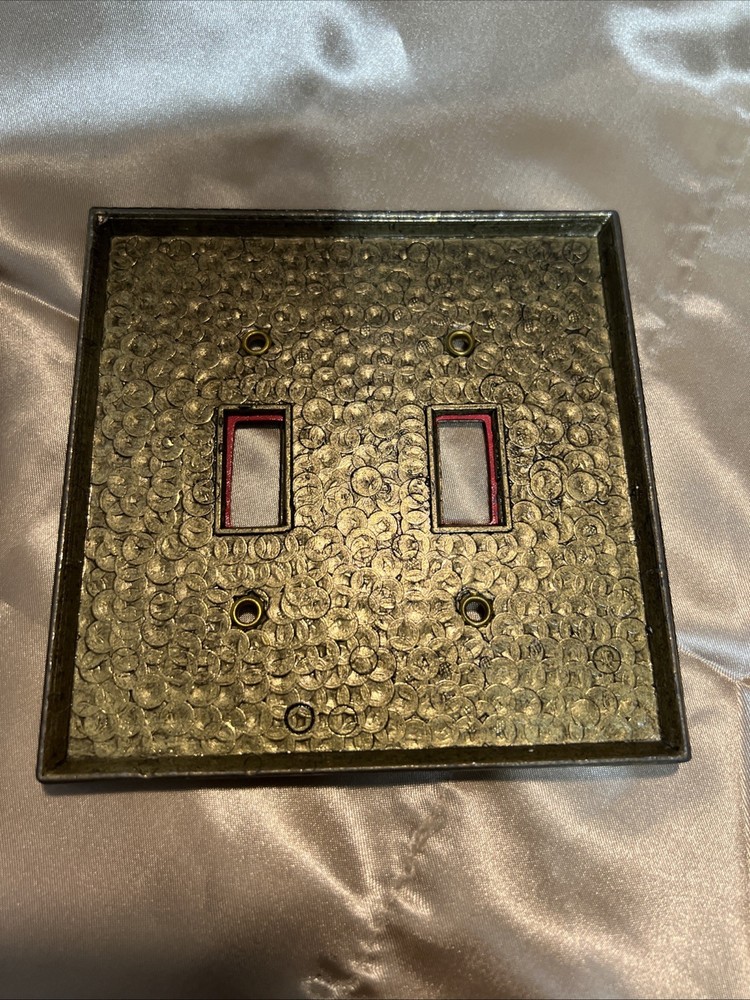1970S Brass Light Switch Covers Red Velvet