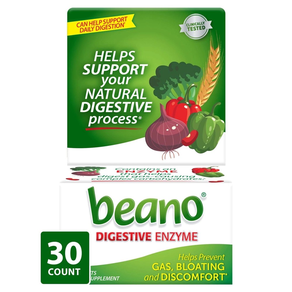 Beano Extra Strength Gas Relief Tablets Vegetarian Antigas Support - 2 Pack