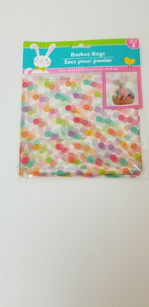 Polka Dot Easter Basket Wrap - 2 Pack