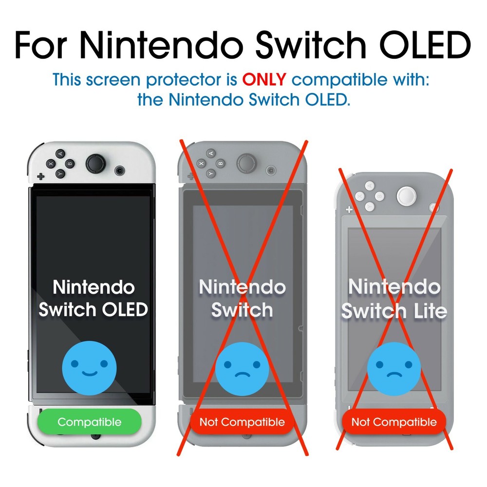 amFilm Nintendo Switch OLED Premium Tempered Glass Screen Protector (3 Pack)