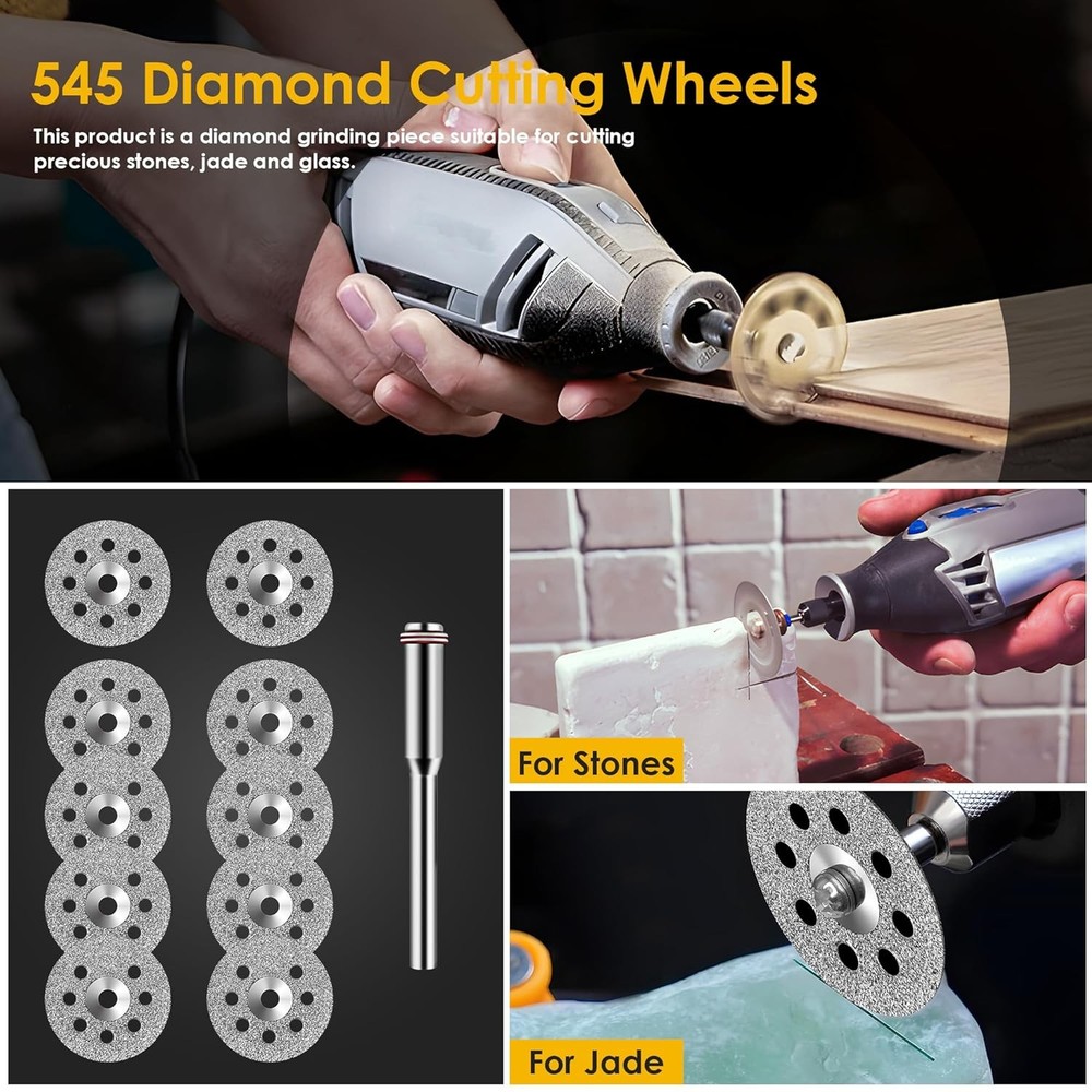 44pcs Cutting Wheel Set Compatible with Plastic for Rotary Tool, Blades 6pcs