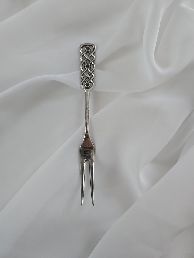 Vintage David Andersen 830 Silver Ringebu Pattern Olive Fork in Original Box
