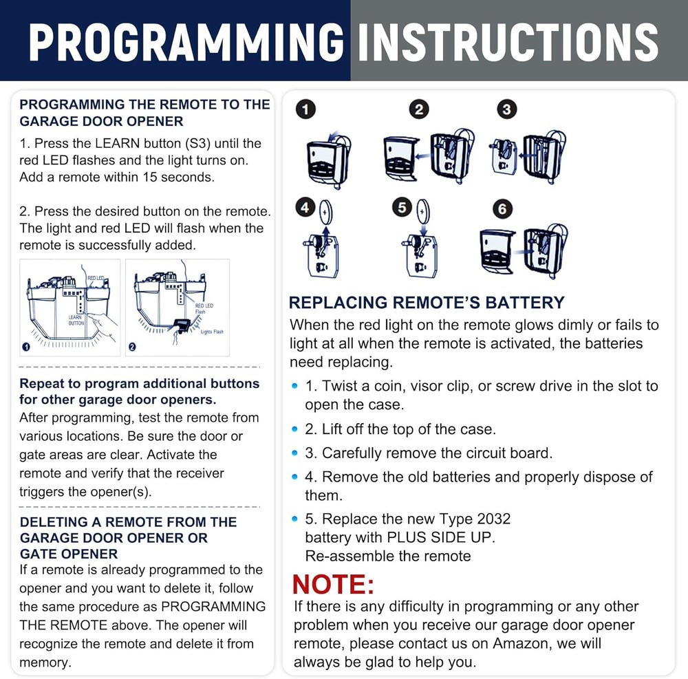 MMT103 Remote Replace for Mighty Mule Gate Opener Remote, 3-Button Transmitter C