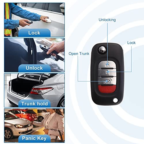 CWTWB1G767 Car Key Fob Shell 4 Button Remote Control Key Case Shell Keyless
