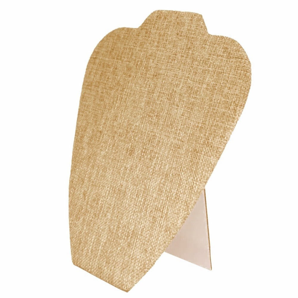 New Lt Brown Tan Linen Covered Necklace Chain Easel Display 7 5/8''W x 8 3/4''H