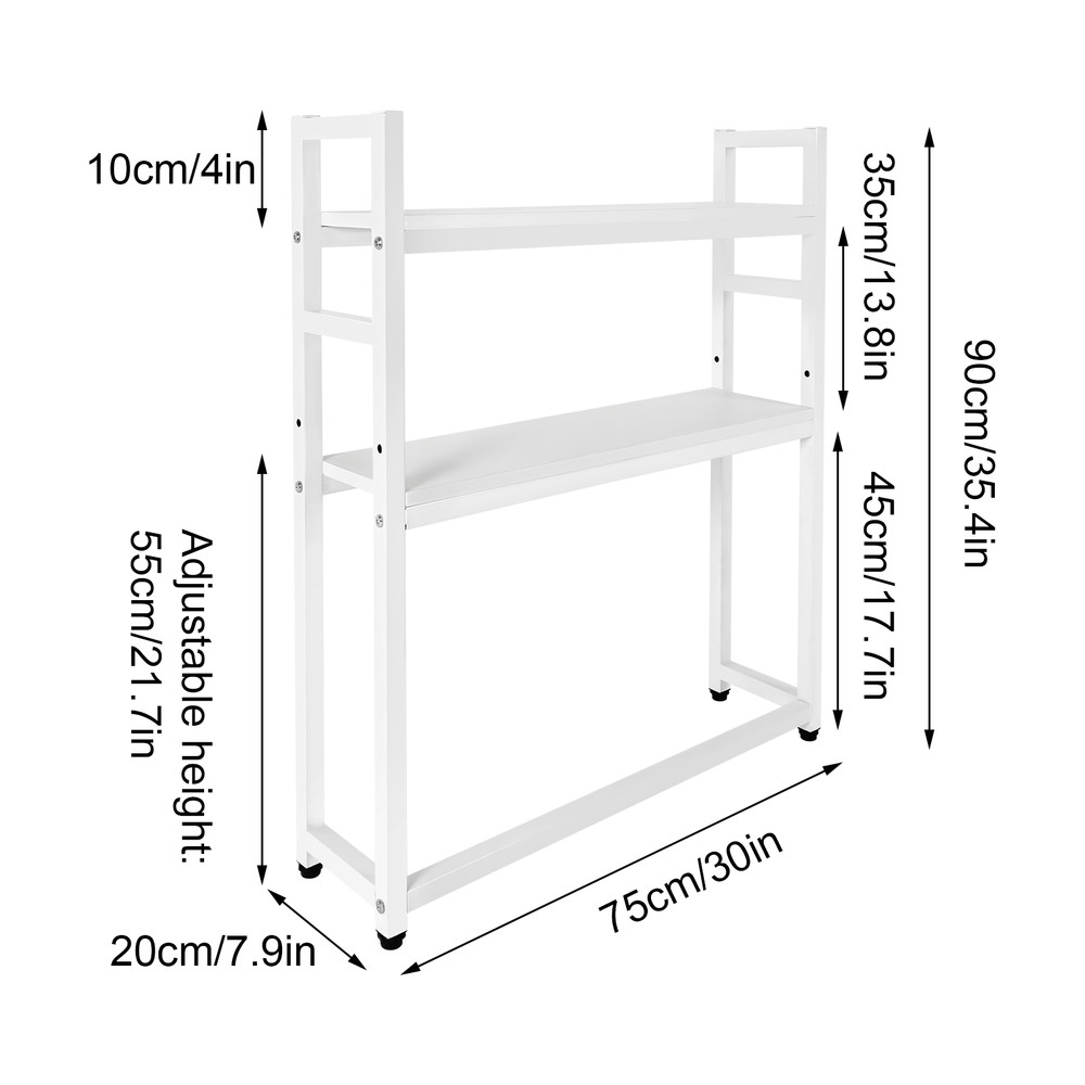 2 Layers Desktop Computer Bookcase Display Shelf for Home Office Workers