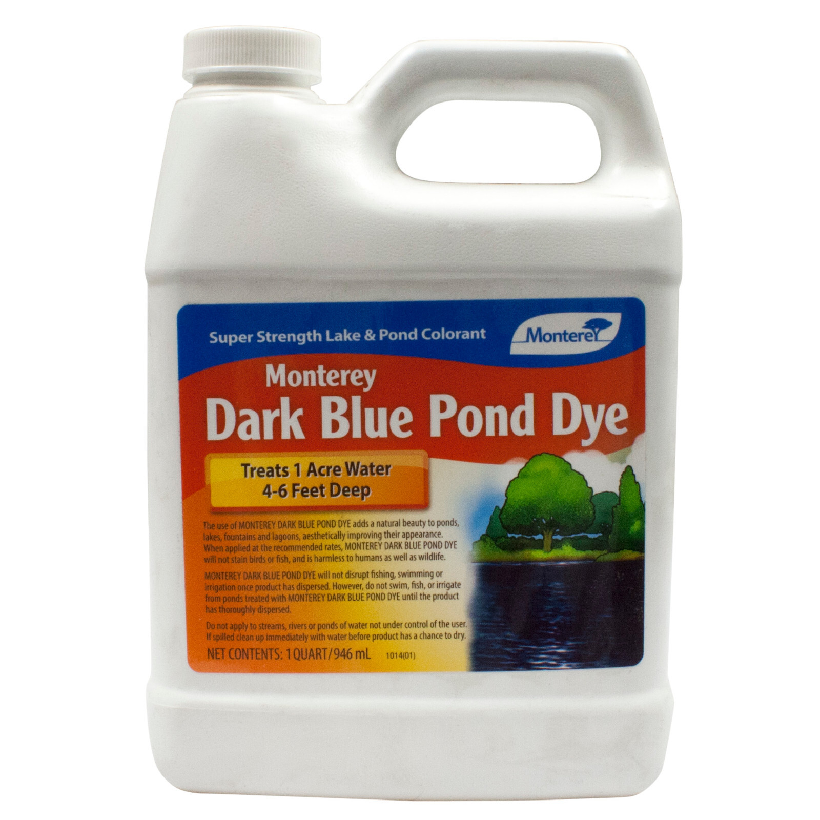 Dark Blue Pond Dye 1 Qt- Treats 1 Acre Water 4-6 Ft Deep - Ponds Fountains Lakes
