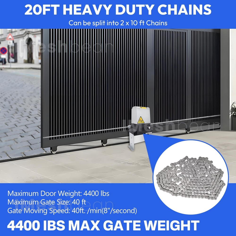 4400lbs Electric Automatic Sliding Gate Opener Motor APP+Keypad+8 Remote Control
