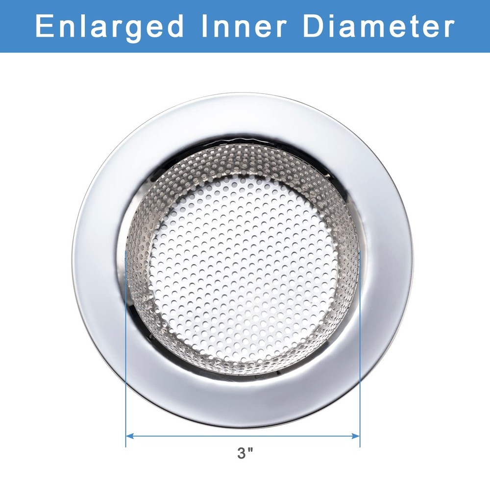2 Pcs Sink Strainer for Most Kitchen Sink Drain Basket Upgraded Double Layer