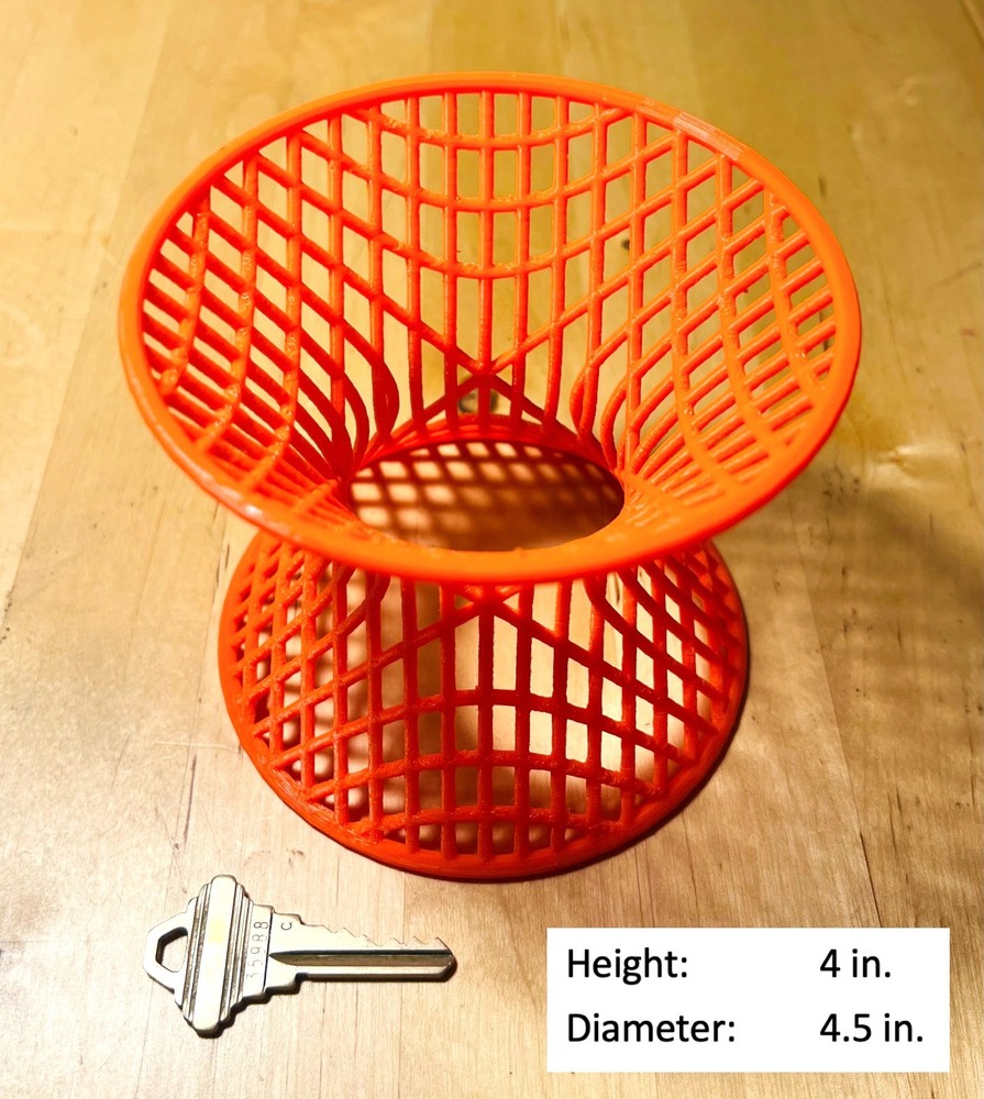 3D-printed Shape: Hyperboloid with Cross Sections -Math Art, Geometric Sculpture