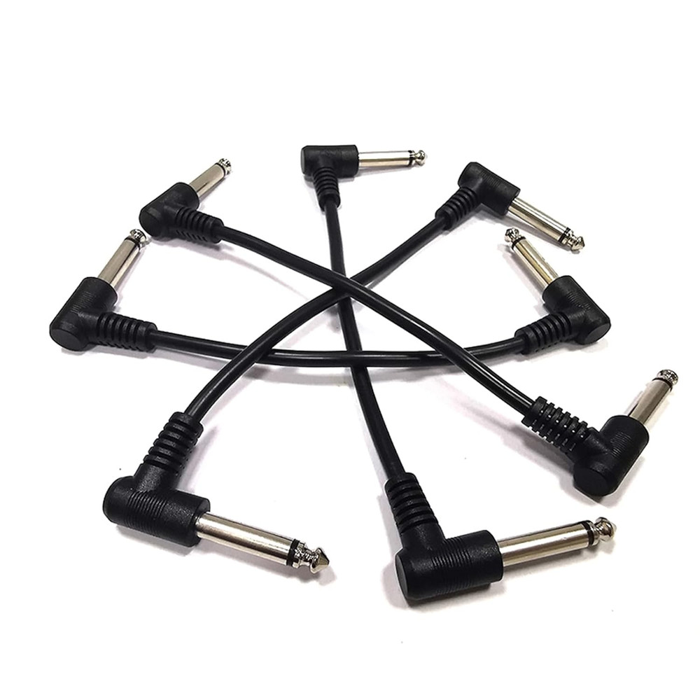 6-Pack 6-Inch Shielded 1/4" Guitar Pedal Patch Cables for Effects Boards