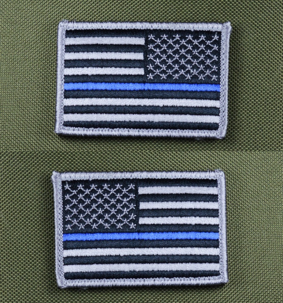 Thin Blue Line Subdued American Flag Patch, Law Enforcement