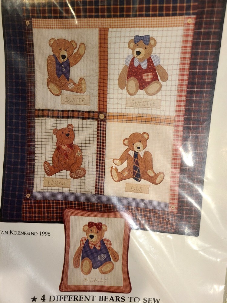 Quilting Pattern Lot of 5 patterns. Christmas. Bunnies. Bears. Patchwork.