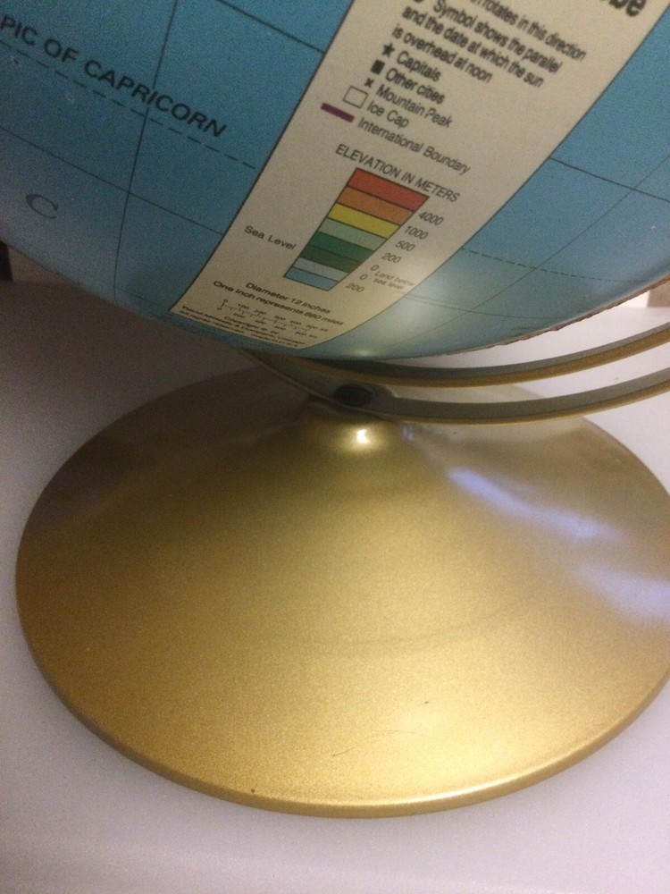 Rand Mcnally PHYS/Pol Globe Has Markable Surface