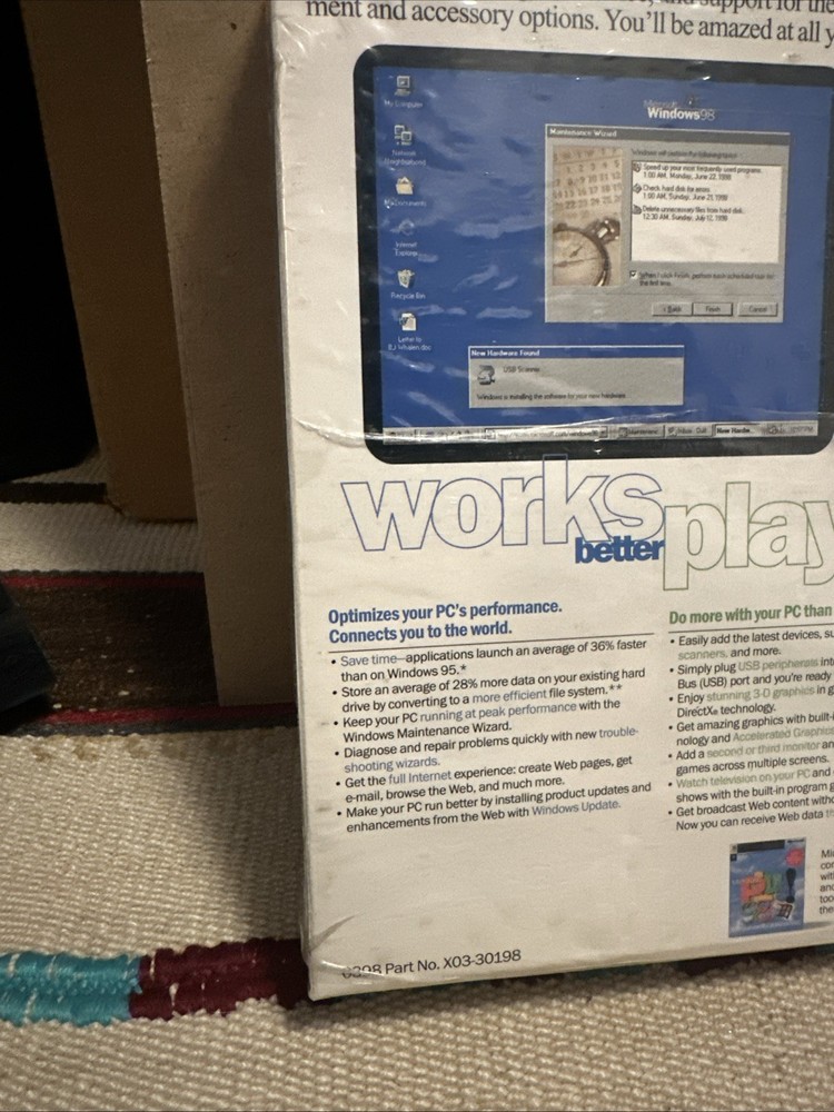 Microsoft Windows 98 New Version (Sealed Retail Box) - First Edition READ