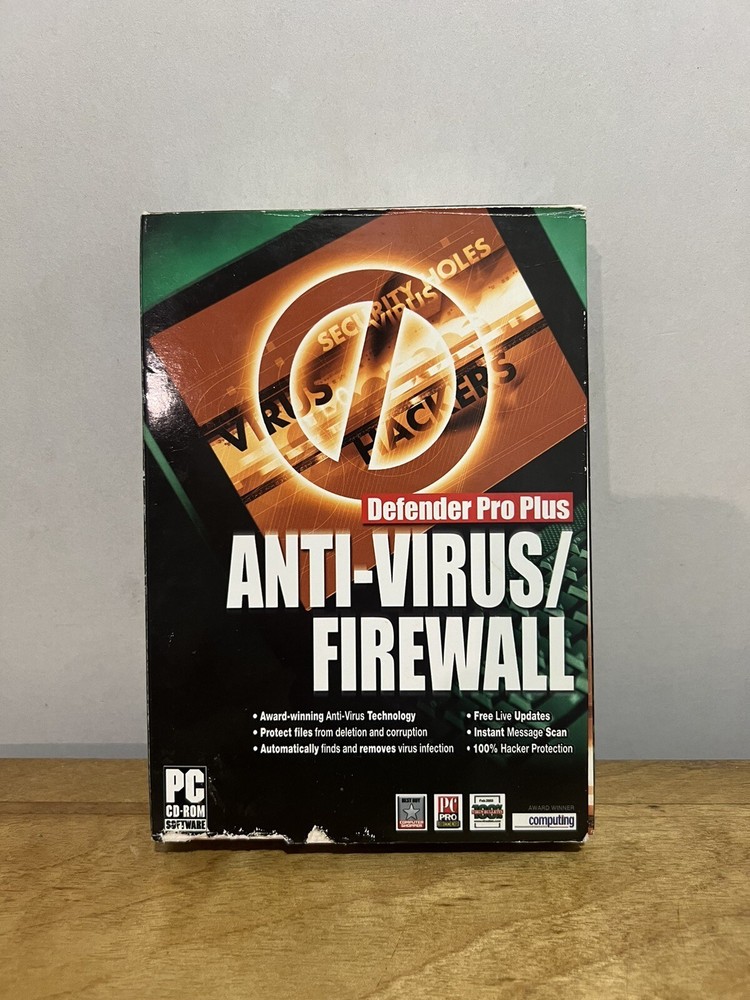 Defender Pro Plus Anti Virus / Firewall PC CD ROM Complete In Small Box