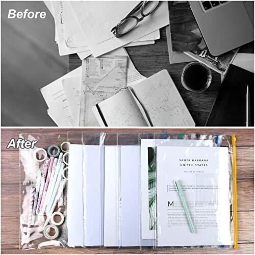 24Pcs Plastic Envelopes Poly Zip Envelopes Files Zipper Folders A4 Size Letter