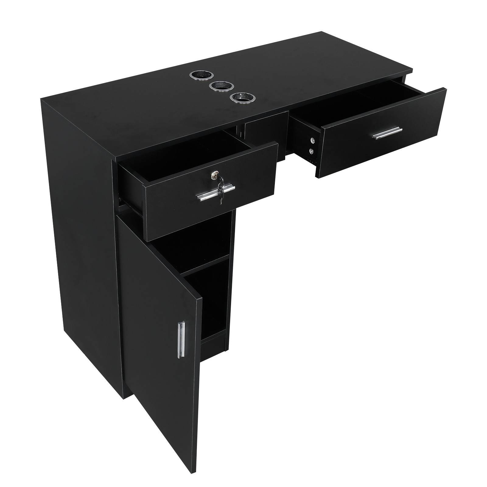 Wall Mount Salon Station Beauty Barber Equipment for Hair Stylist with 2 Drawers