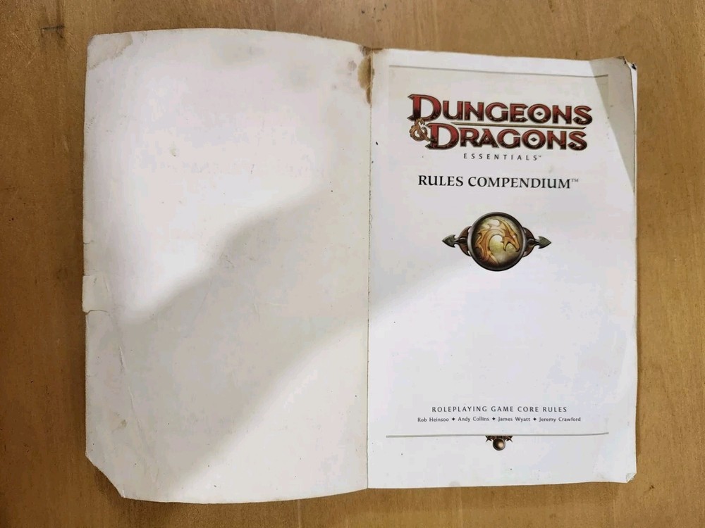 Dungeons & Dragons Essentials Rules Compendium Hardcover D&D 4e Worn