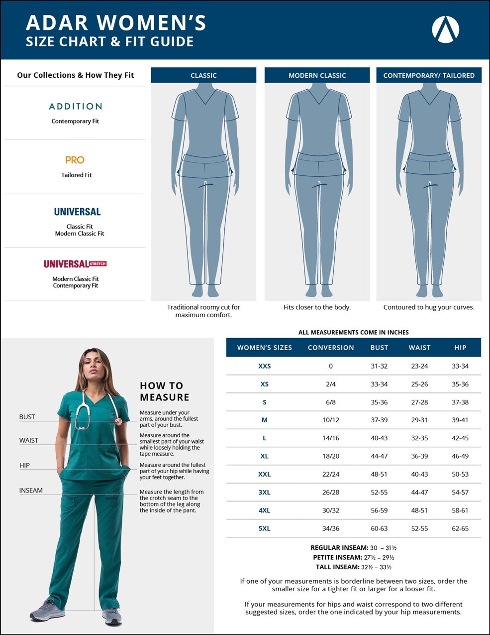 Adar 2 Pack Women's Comfort Long Sleeve T-Shirt/Underscrub Tee