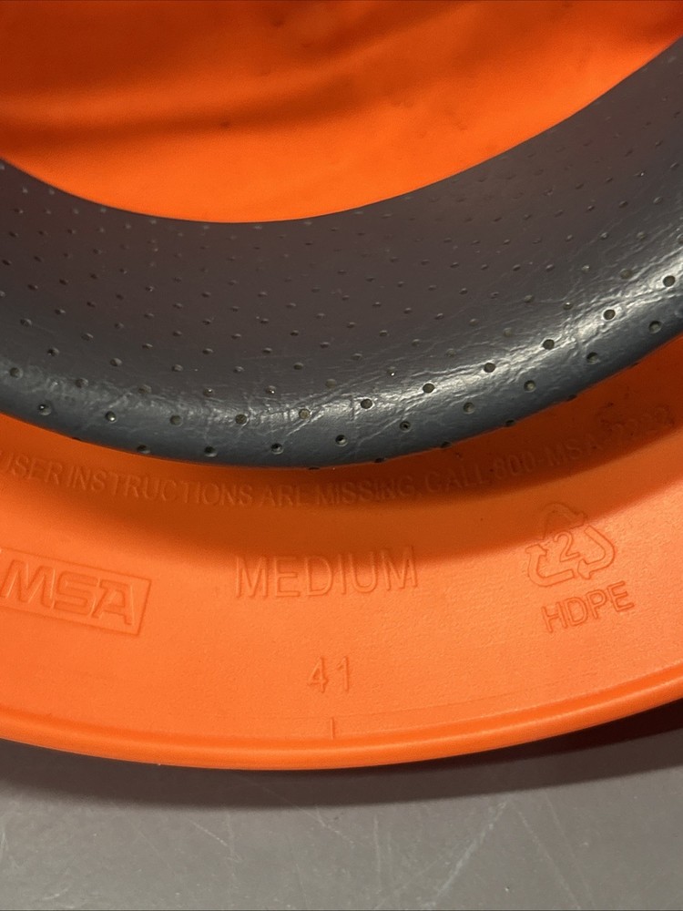 MSA Orange Class E hard hat adjustable Medium V-Guard skullgard ￼