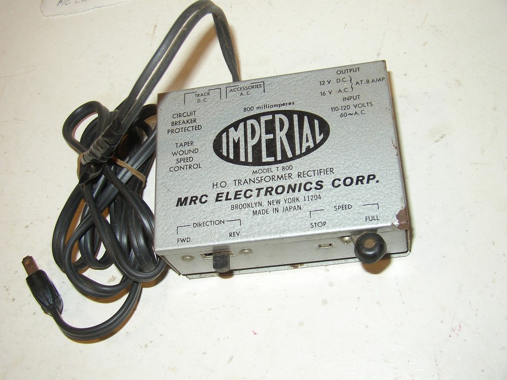 HO Transformer MRC Electronics Imperial Model T-800 AC DC tested Works!!
