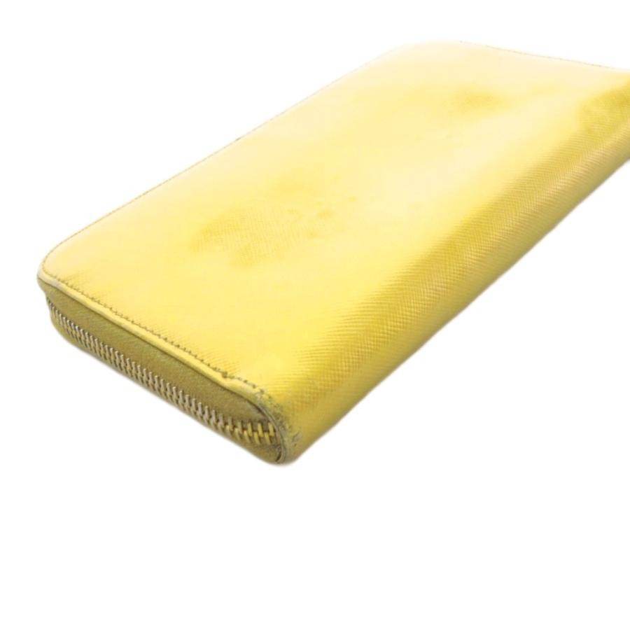 PRADA Logo Long Wallet Yellow Women's