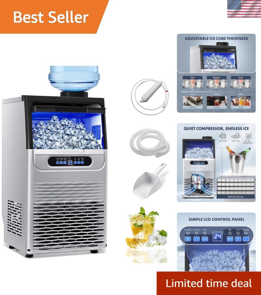Under Counter Ice Maker - 100LBS Daily Production, Self-Cleaning Feature