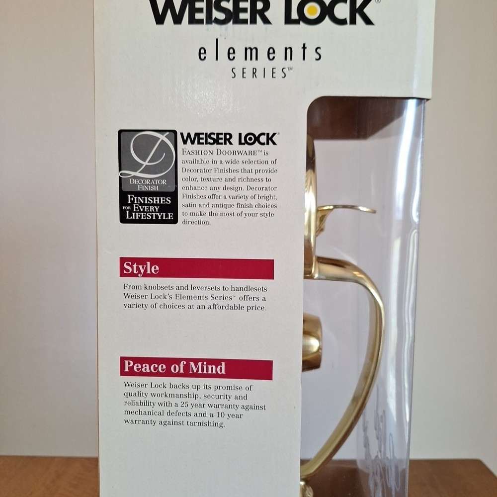 Weiser Lock Elements Series Providence York Entry Handle Set Solid Brass NEW