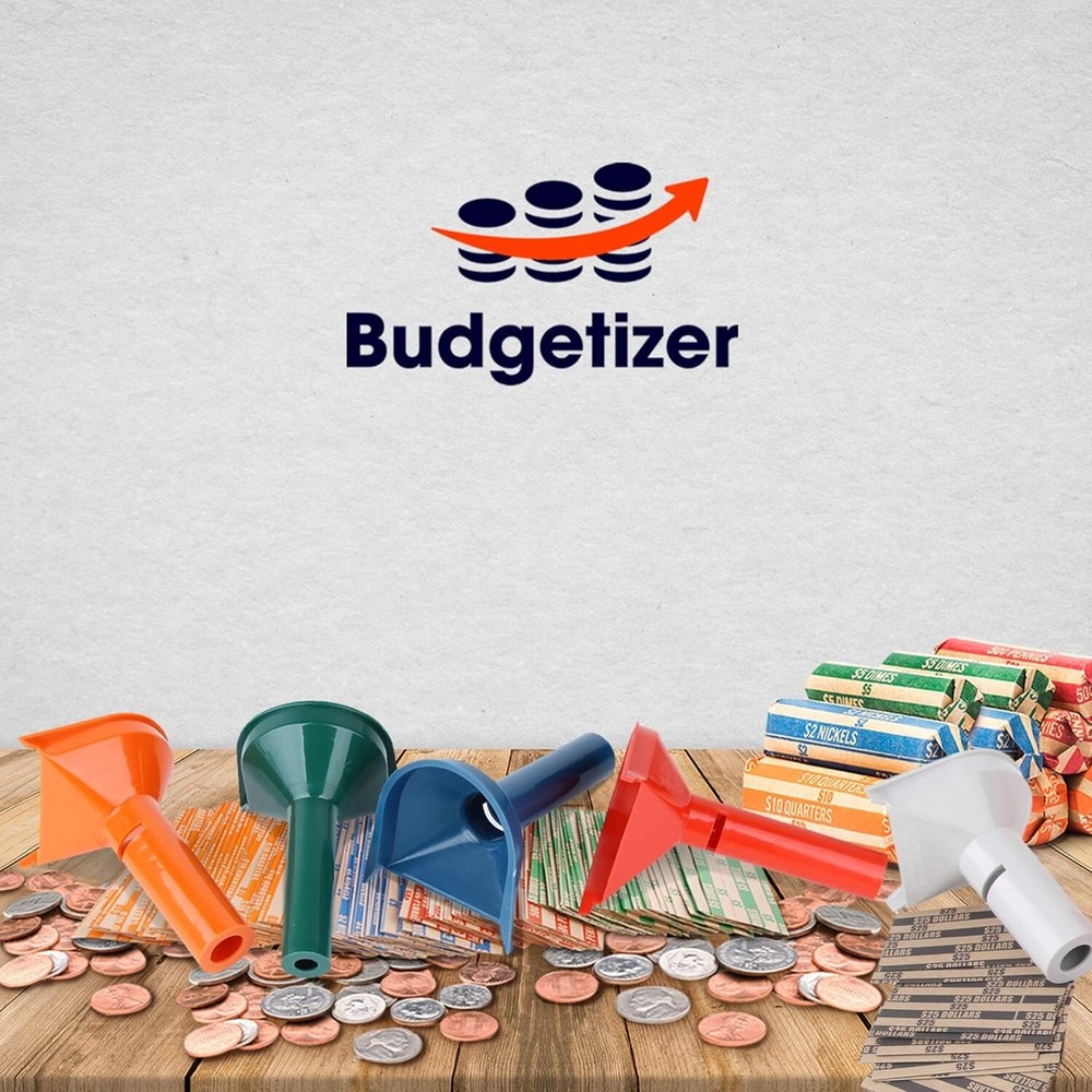 Effortless Coin Sorting Set: 5 Tubes & 110 Color-Coded Coin Wrapper Rolls